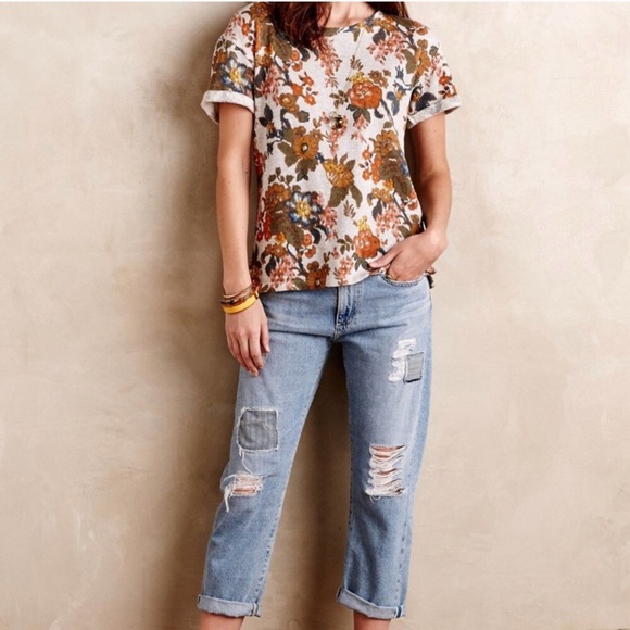 Anthropologie Saturday Sunday floral open back top - Picture 1 of 5